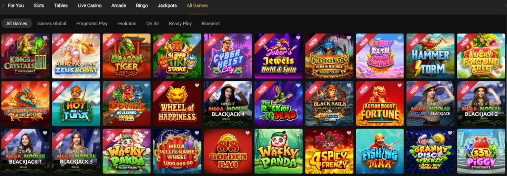 Spin Palace Casino Games